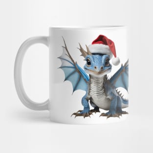 Cute Blue Baby Dragon for Christmas Mug